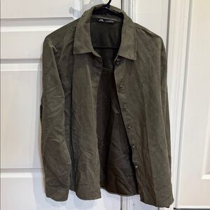 Zara Velvet Shirt Jacket